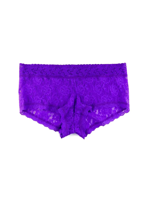 Plus Size Signature Lace Boyshort Majestic Purple sold by Hanky Panky