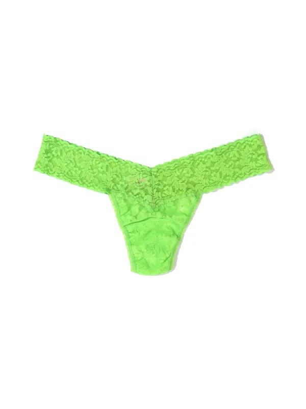 Signature Lace Low Rise Thong Lush Green sold by Hanky Panky