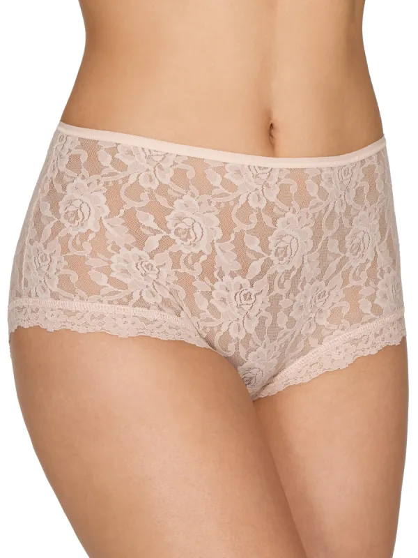 Plus Size Signature Lace High Waist Brief Chai sold by Hanky Panky