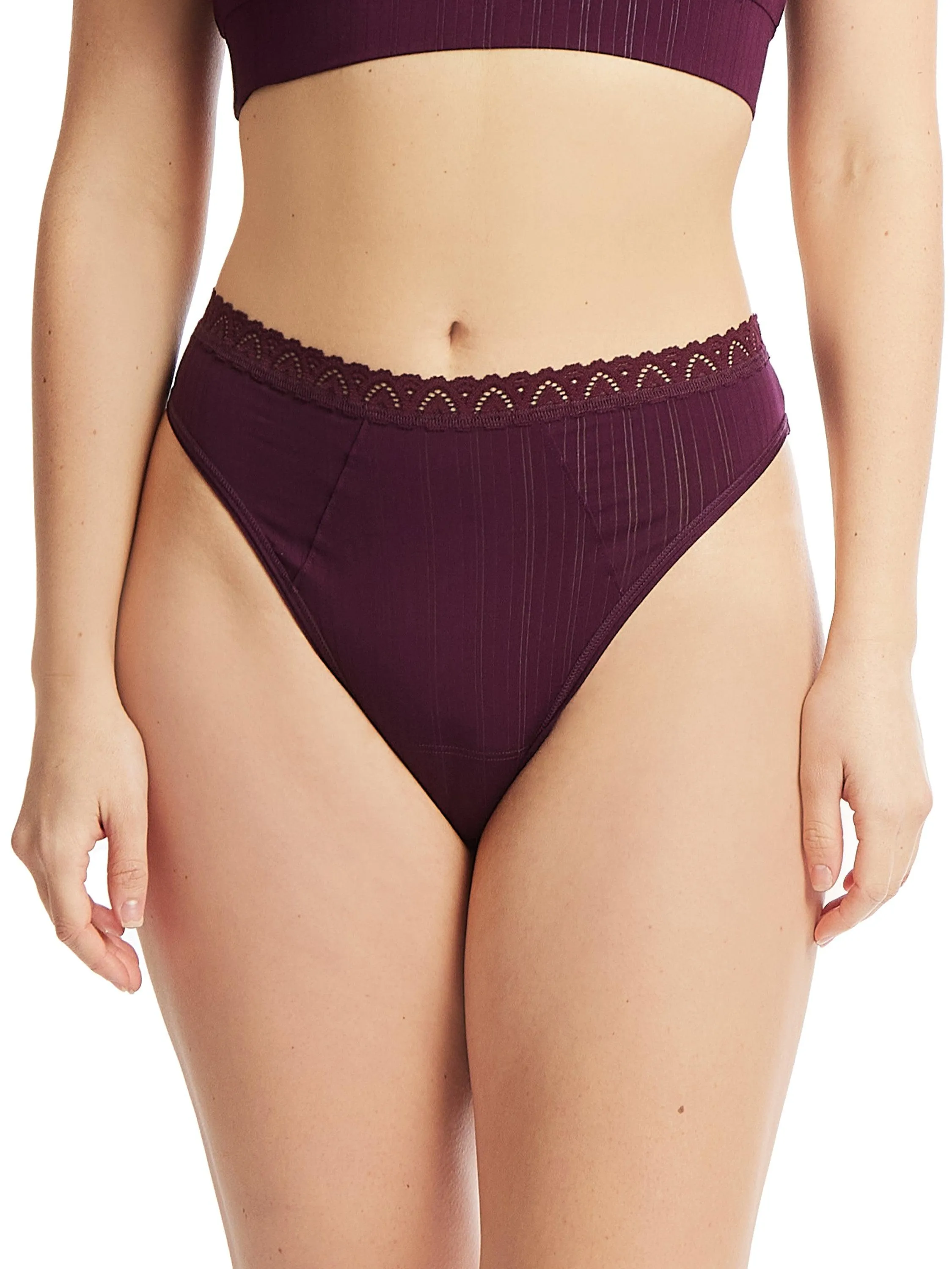 MellowLuxe™ High Cut Thong Dried Cherry Red Sale sold by Hanky Panky