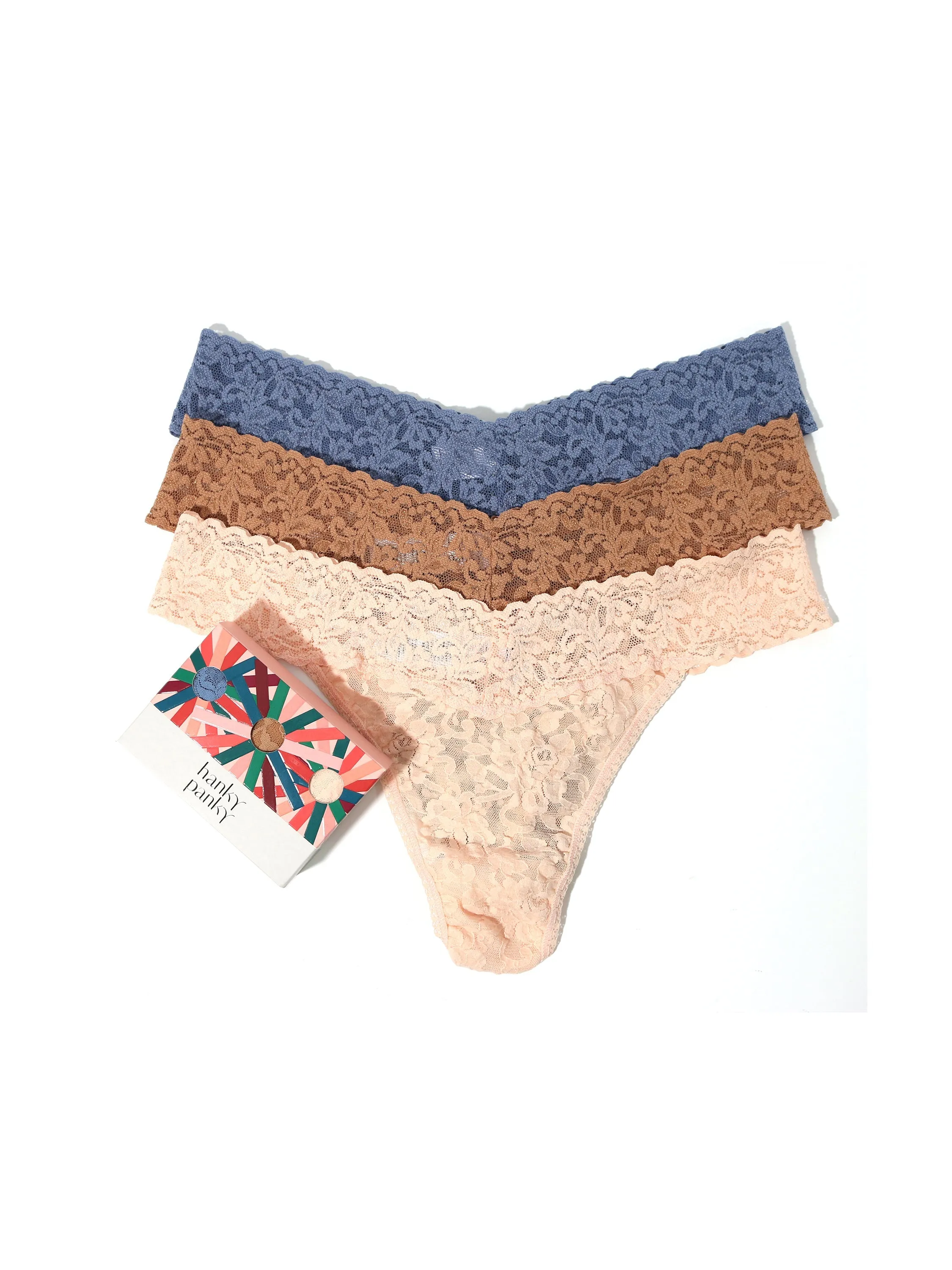 Holiday 3 Pack Original Rise Thongs sold by Hanky Panky