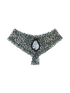 Classic Leopard Signature Lace Crotchless Cheeky Hipster sold by Hanky Panky