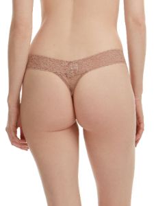 Daily Lace™ Petite Low Rise Thong Taupe Sale sold by Hanky Panky