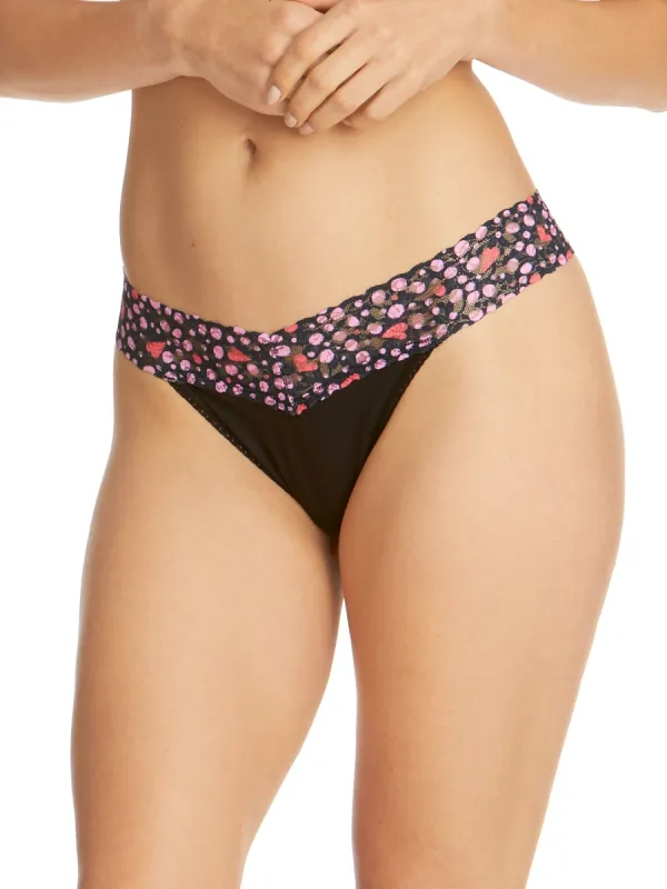 Supima® Cotton Original Rise Thong with Contrast Trim sold by Hanky Panky