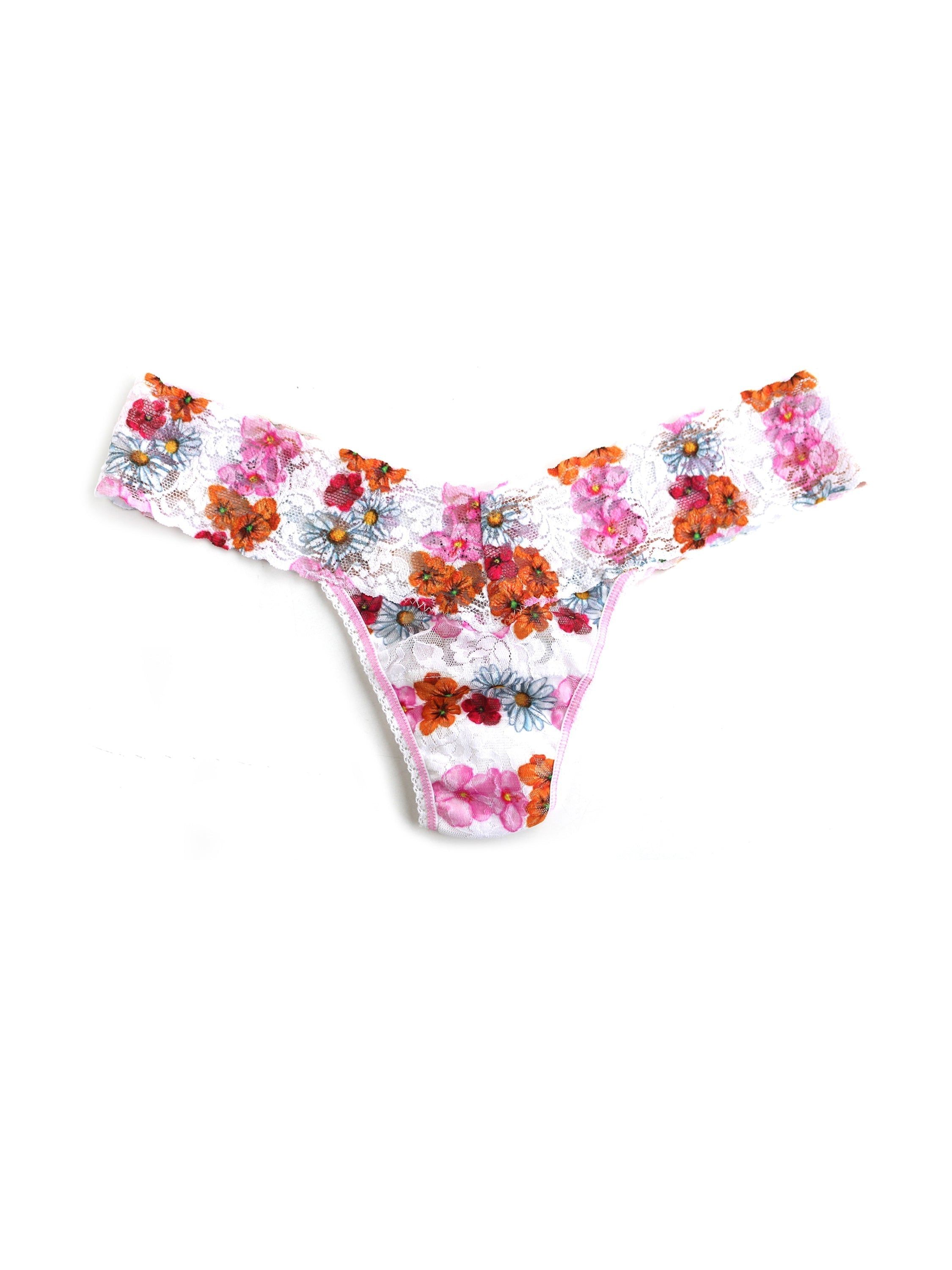 Petite Size Printed Signature Lace Thong Garland sold by Hanky Panky