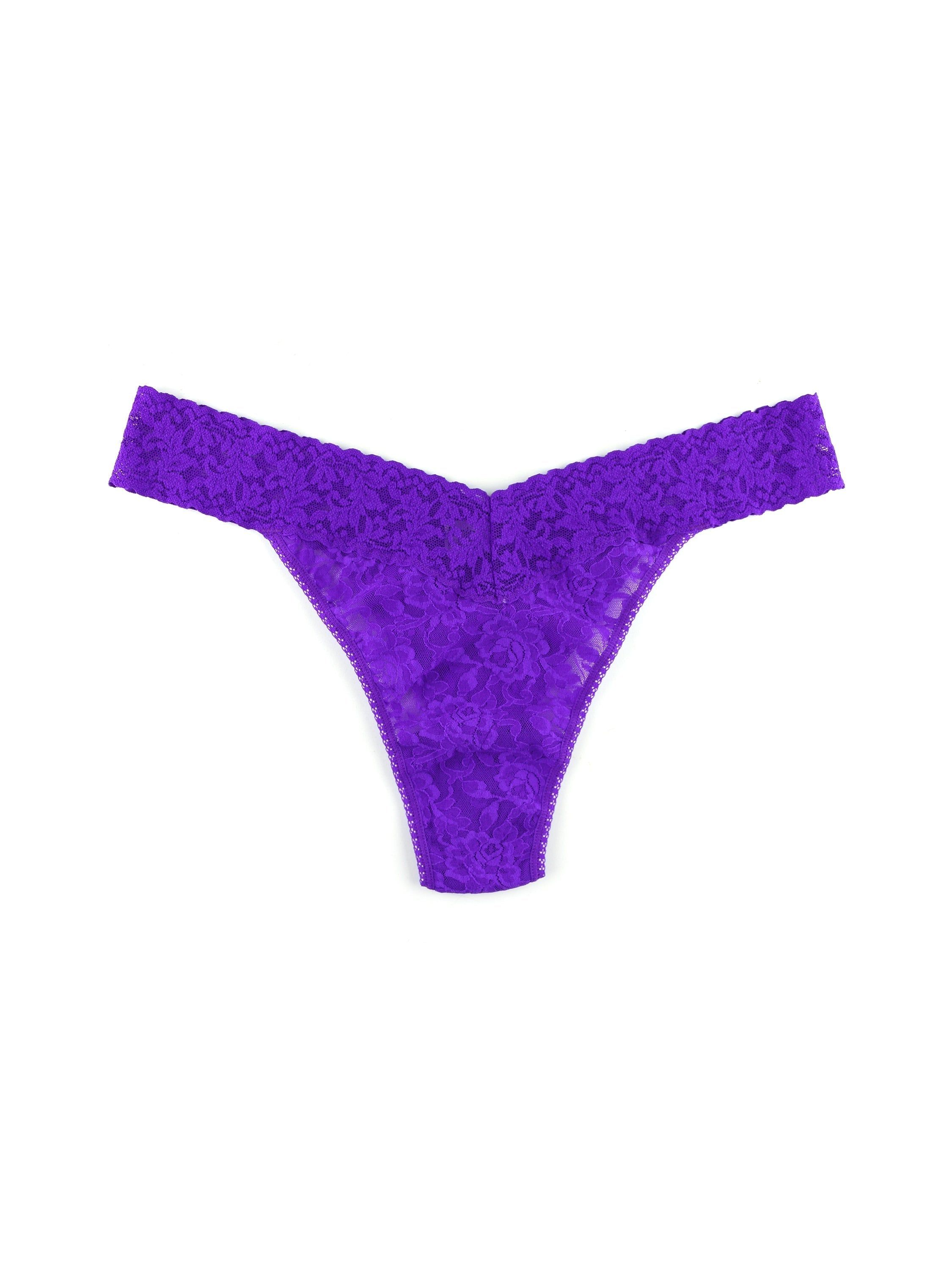 Plus Size Signature Lace® Original Rise Thong Majestic Purple sold by Hanky Panky