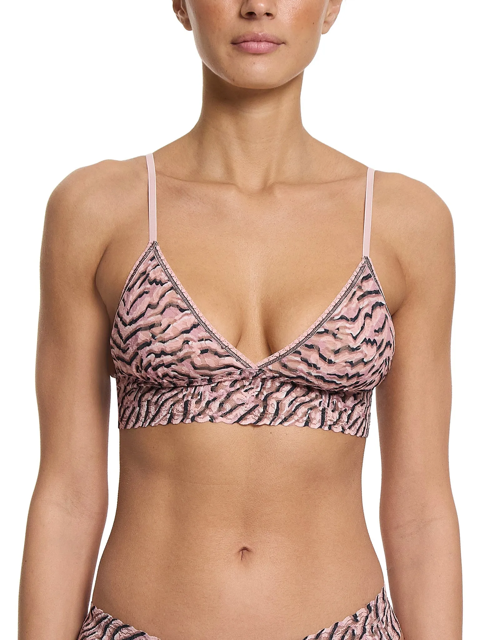 Printed Signature Lace® Padded Triangle Bralette Offbeat Neutral Sale sold by Hanky Panky