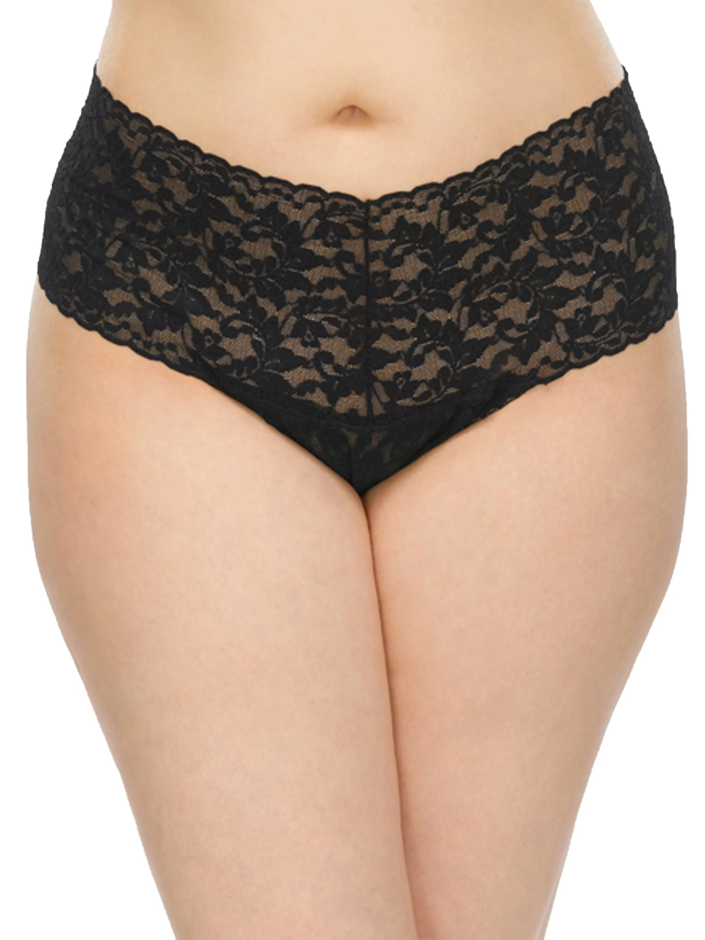 Plus Size Retro Lace Thong Black sold by Hanky Panky product image thumbnail 2