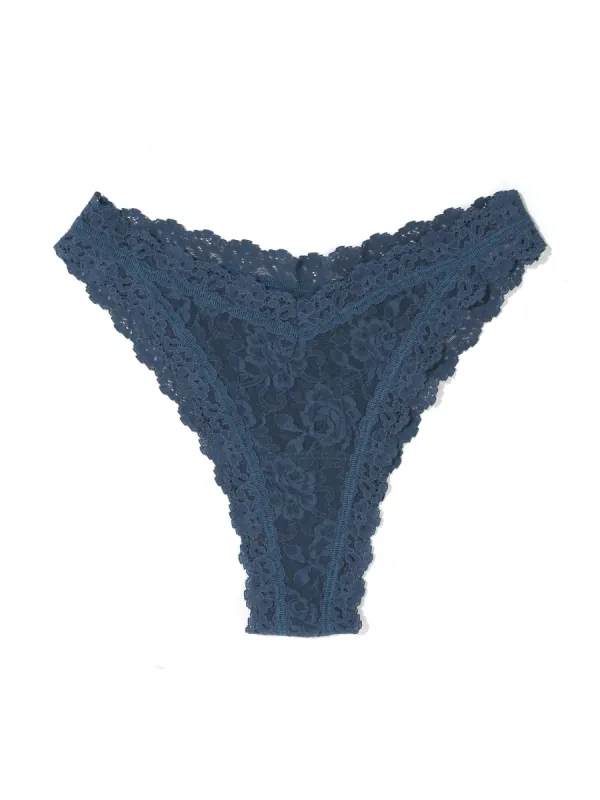 Signature Lace Tanga Deep Waters Blue Sale sold by Hanky Panky