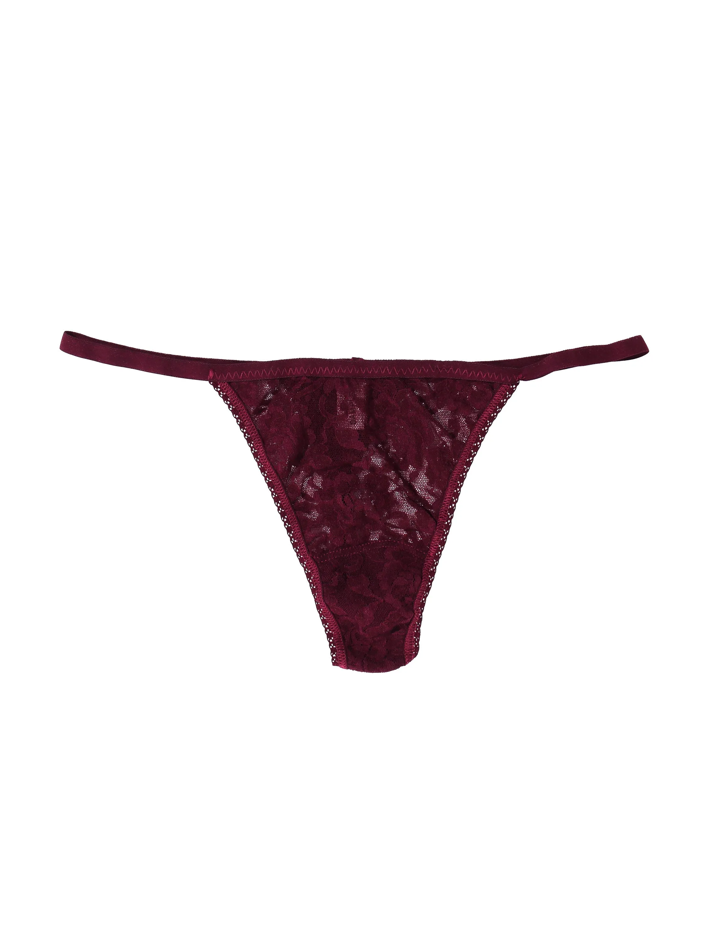 Signature Lace High Rise G-String Dried Cherry Red sold by Hanky Panky