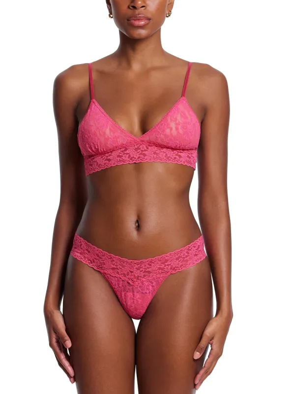 Signature Lace Padded Triangle Bralette Morning Glory Pink Sale sold by Hanky Panky
