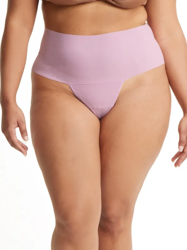 Plus Size BreatheSoft™ High Rise Thong Exclusive Provence Pink sold by Hanky Panky