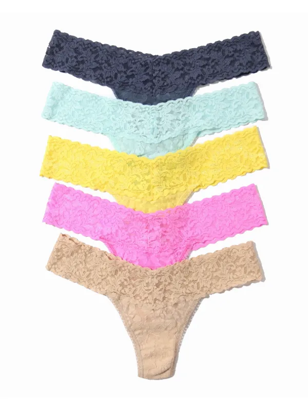 5 Pack Petite Size Signature Lace Thongs In Printed Box Sale sold by Hanky Panky