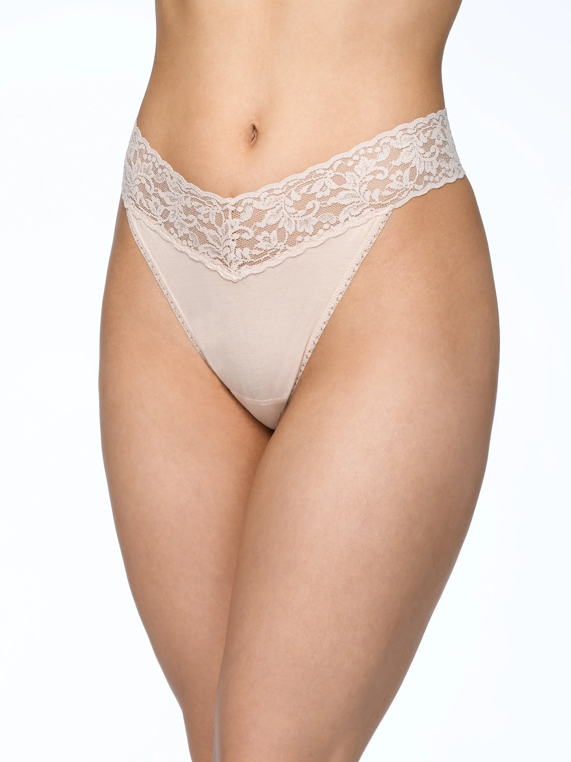 Supima® Cotton Original Rise Thong Chai sold by Hanky Panky