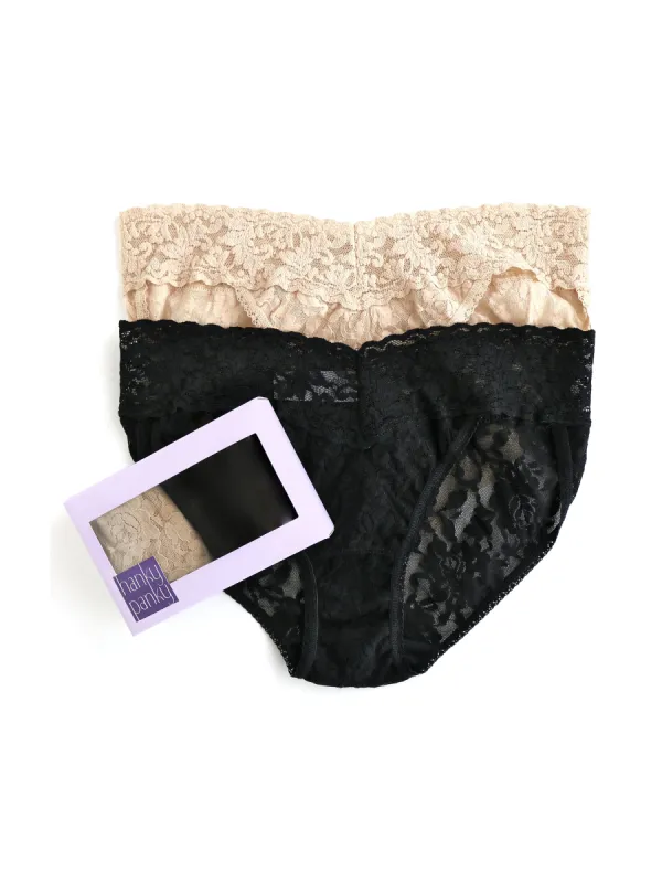 2 Pack Signature Lace V-kini sold by Hanky Panky