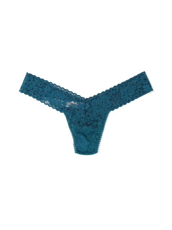 Daily Lace™ Low Rise Thong Earth Dance Green Sale sold by Hanky Panky
