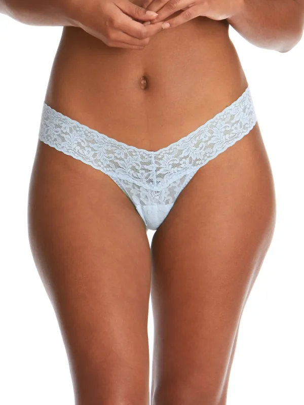 Signature Lace Low Rise Thong Partly Cloudy Blue Sale sold by Hanky Panky