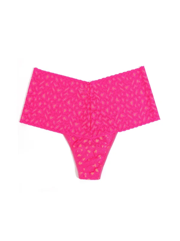 Cross-Dyed Leopard Retro Thong sold by Hanky Panky
