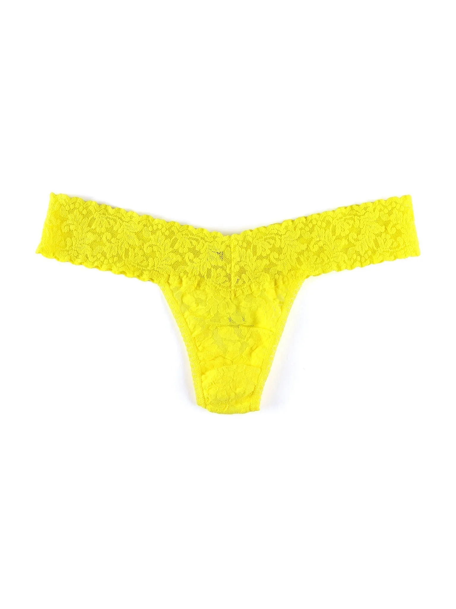 Petite Size Signature Lace Low Rise Thong Zest Yellow sold by Hanky Panky