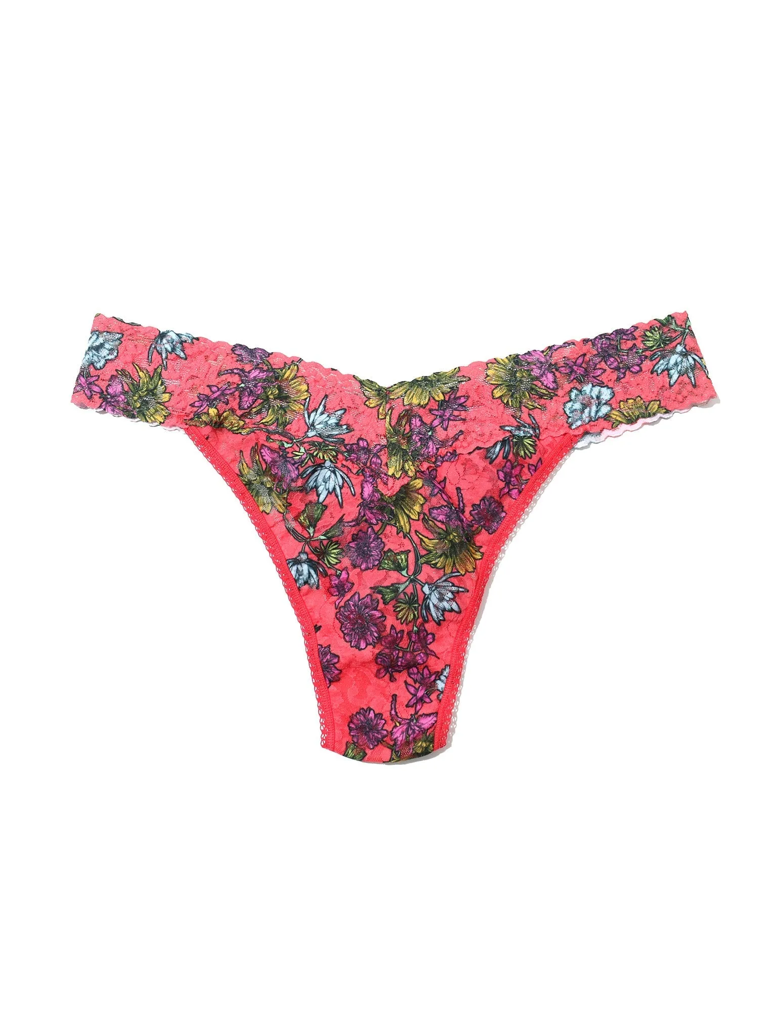Plus Size Printed Signature Lace Thong Wonderland Blooms Sale sold by Hanky Panky