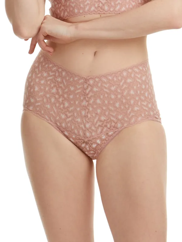 Cross-Dyed Leopard Retro V-Kini Desert Rose Pink sold by Hanky Panky