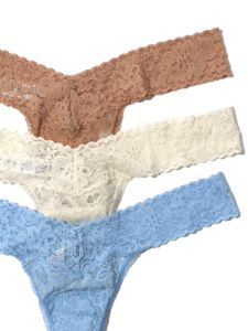 3 Pack Daily Lace™ Low Rise Thong Taupe Sale sold by Hanky Panky