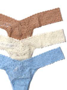 3 Pack Daily Lace™ Low Rise Thong Taupe sold by Hanky Panky