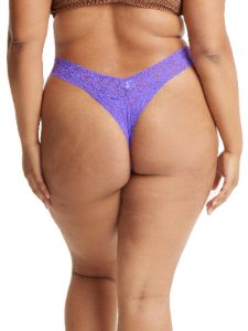 Plus Size Signature Lace® Original Rise Thong Vivid Violet Purple sold by Hanky Panky