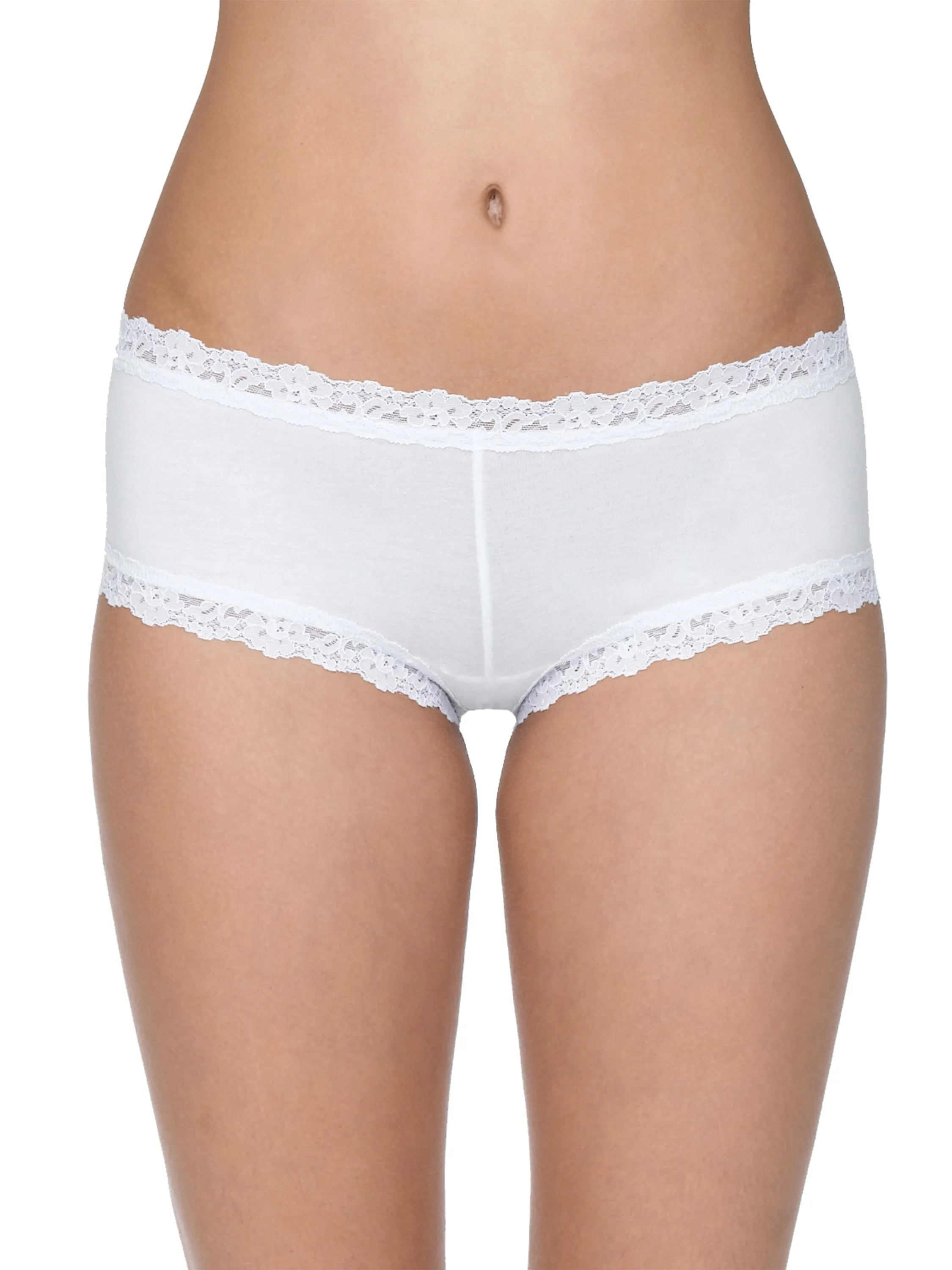 Supima® Cotton Boyshort White sold by Hanky Panky