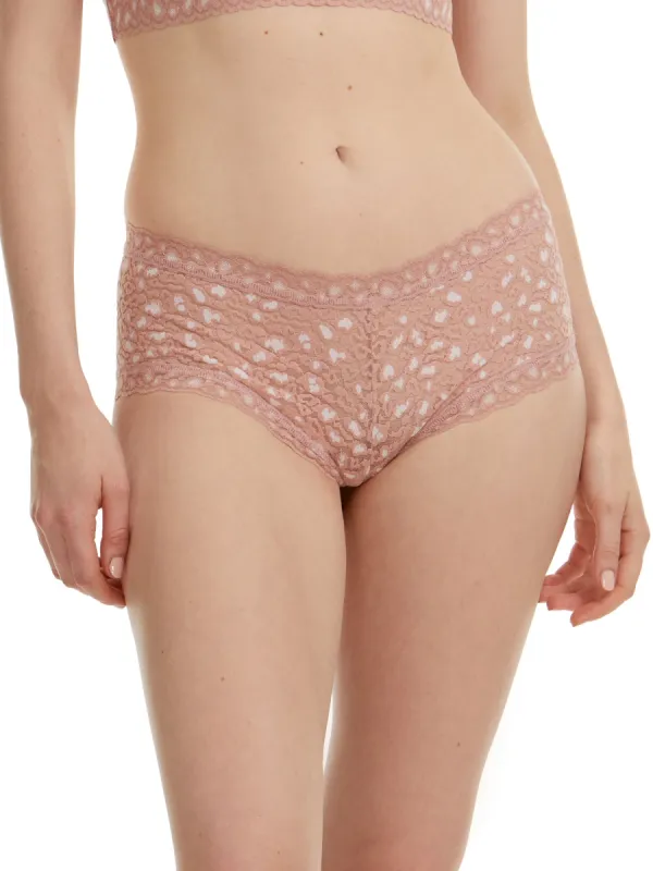 Cross-Dyed Leopard Boyshort Desert Rose Pink sold by Hanky Panky
