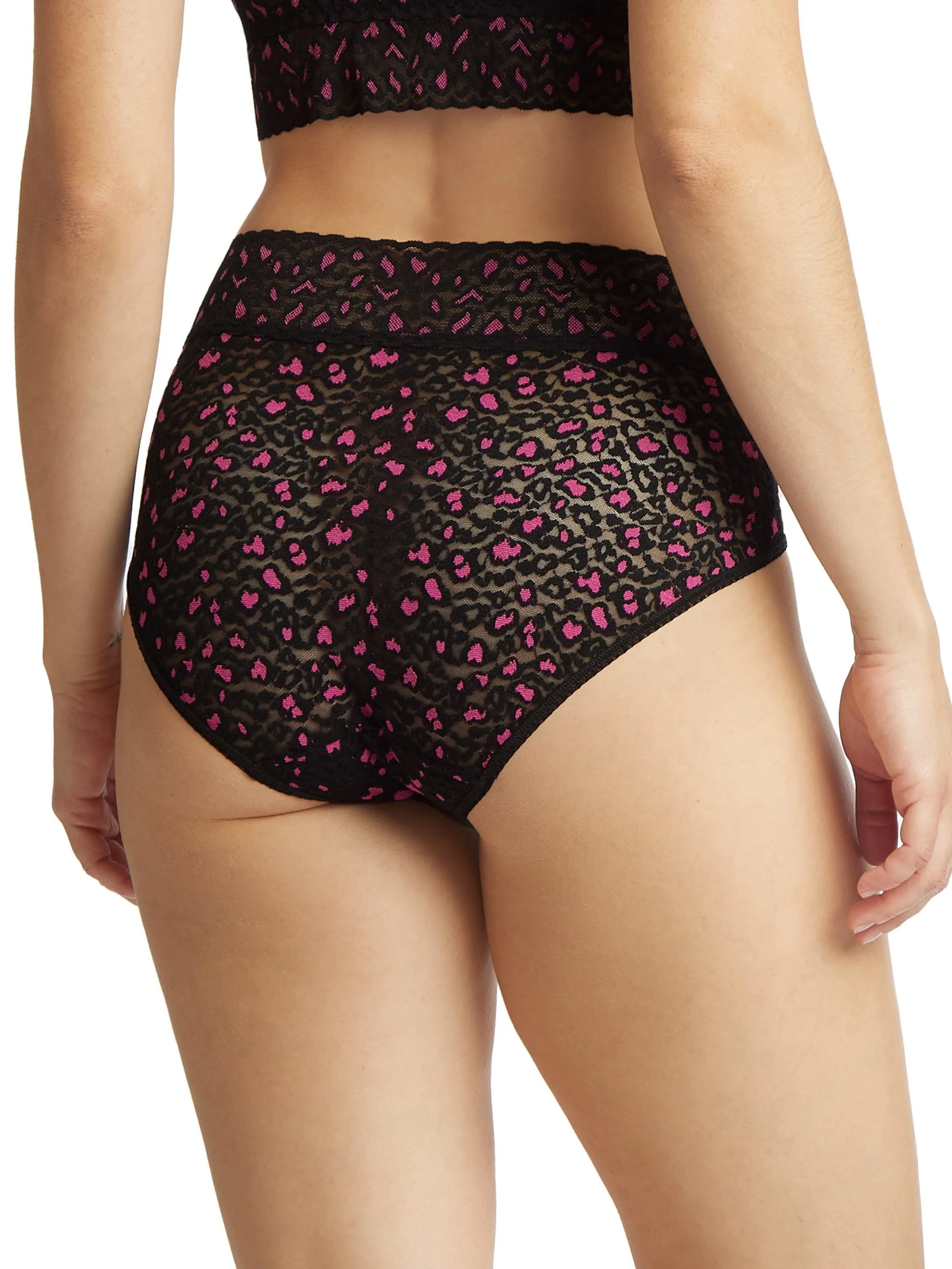 Cross Dyed Leopard French Brief Black/ Tulip Pink sold by Hanky Panky product image thumbnail 3