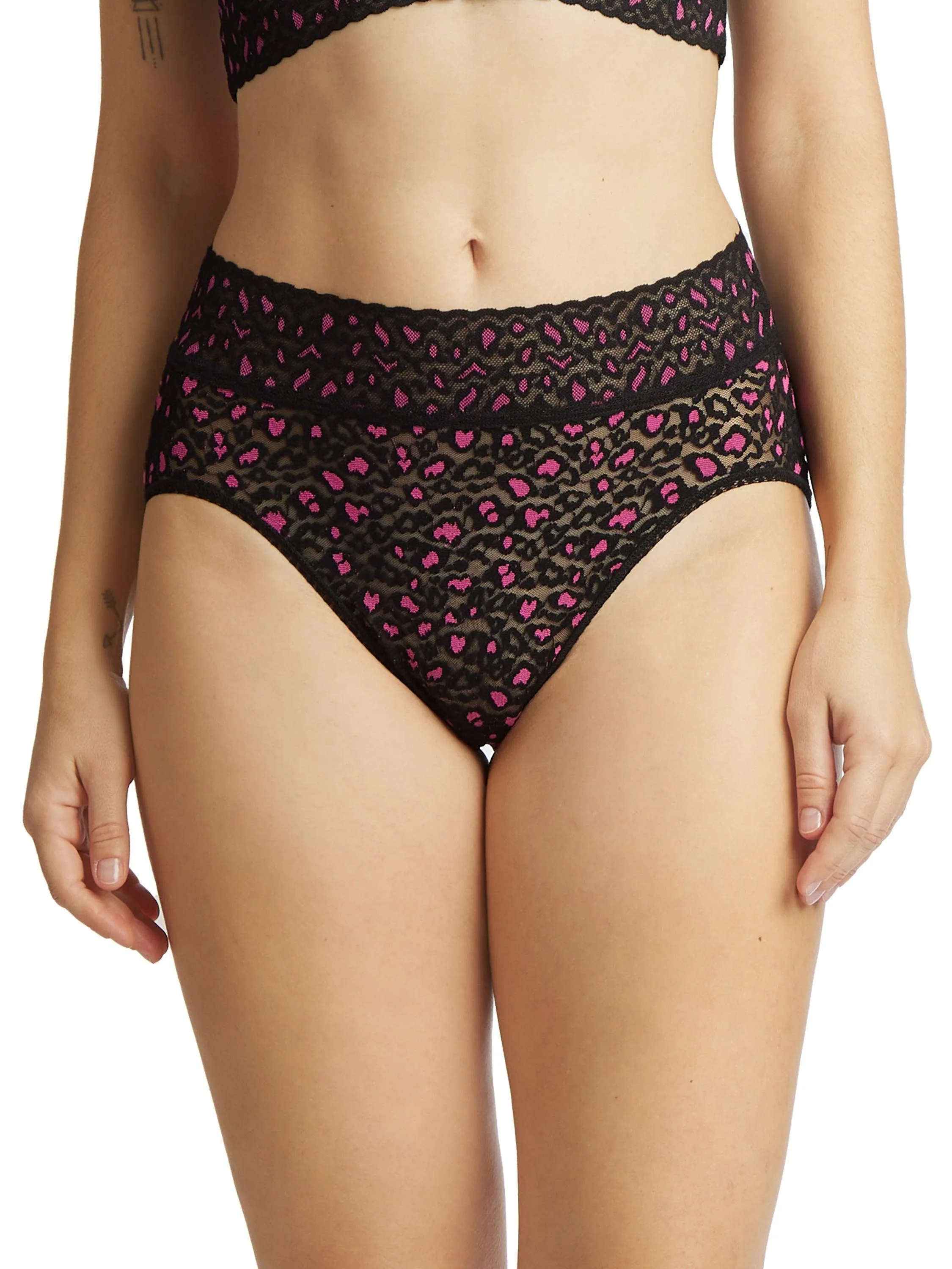 Cross Dyed Leopard French Brief Black/ Tulip Pink sold by Hanky Panky product image thumbnail 2
