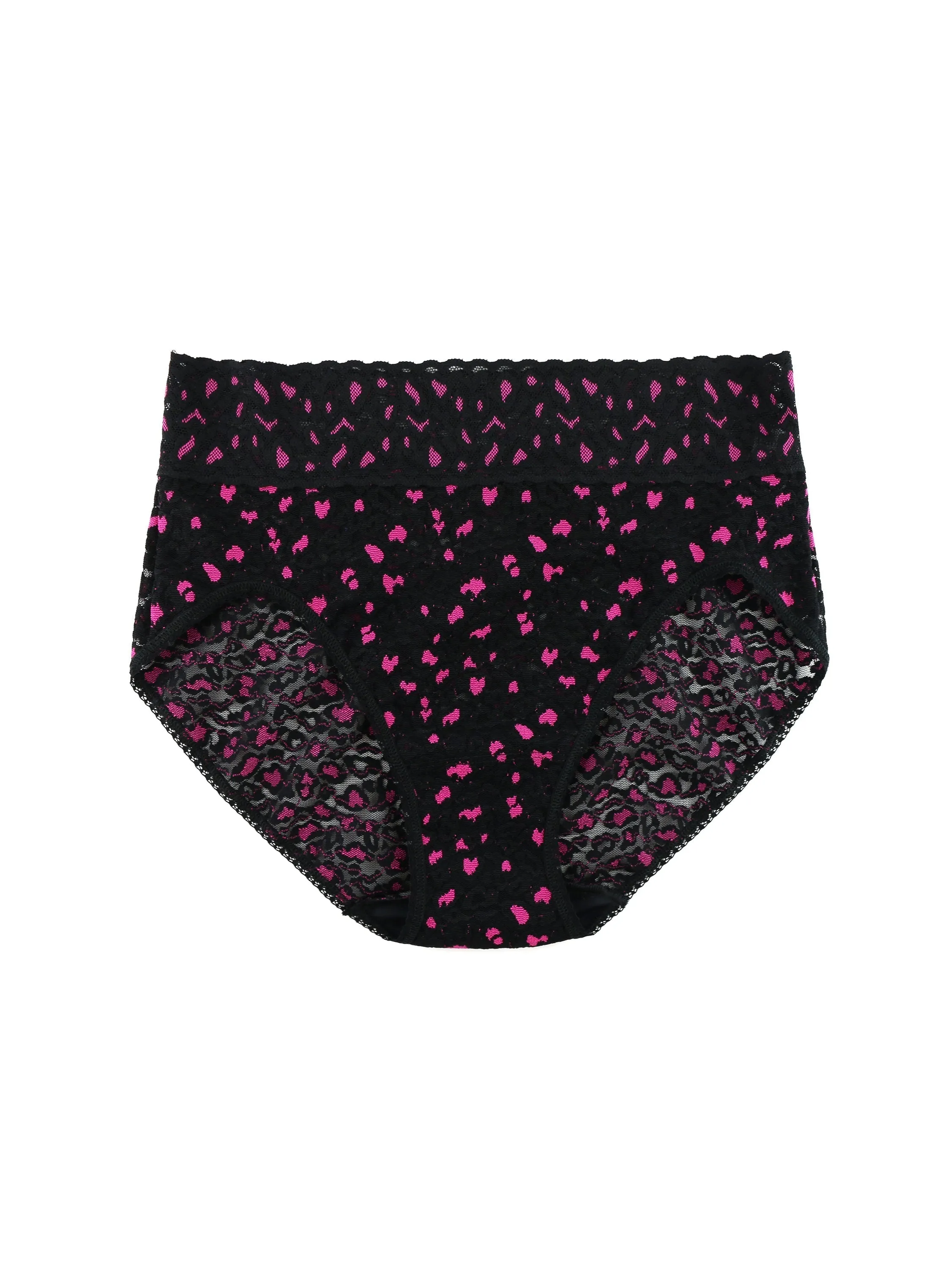 Cross Dyed Leopard French Brief Black/ Tulip Pink sold by Hanky Panky