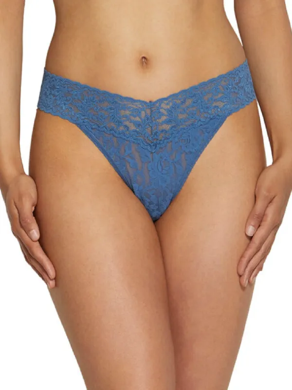 Signature Lace® Original Rise Thong Storm Cloud Blue sold by Hanky Panky