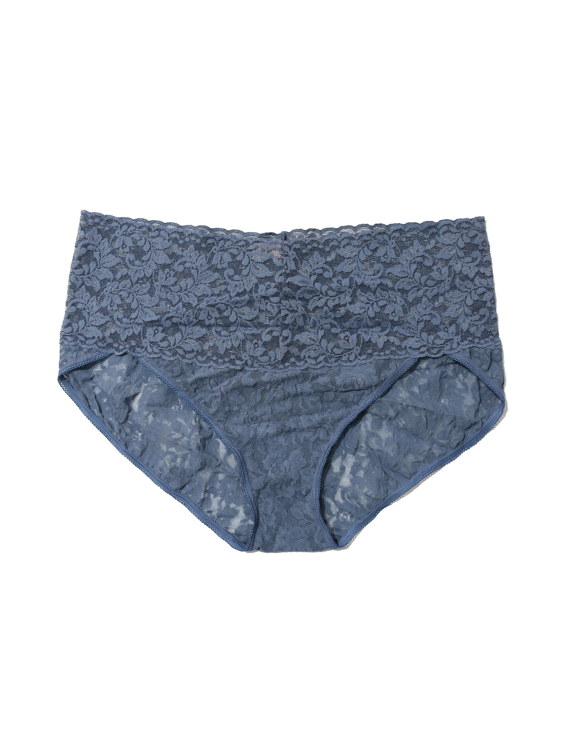 Plus Size Retro Lace V-Kini Tour Guide Blue Sale sold by Hanky Panky