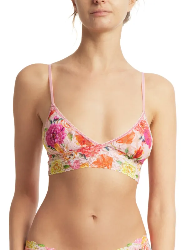 Printed Signature Lace Padded Triangle Bralette Bring Me Flowers Sale sold by Hanky Panky
