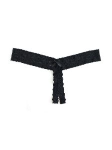 Plus Size Signature Lace Crotchless Thong sold by Hanky Panky
