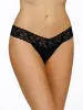 Petite Size Supima® Cotton Low Rise Thong Black sold by Hanky Panky