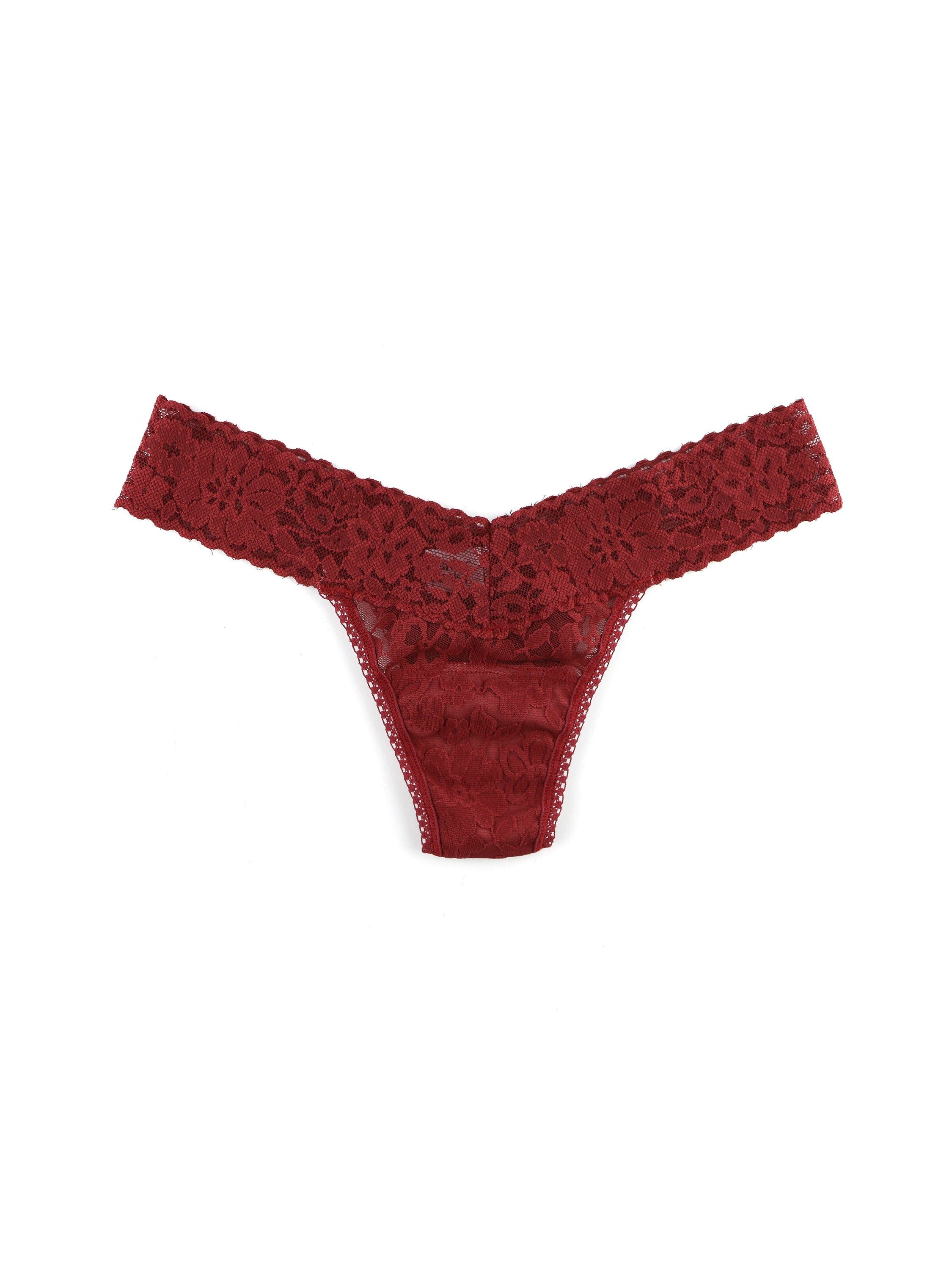 Daily Lace™ Petite Low Rise Thong Shiraz Red sold by Hanky Panky