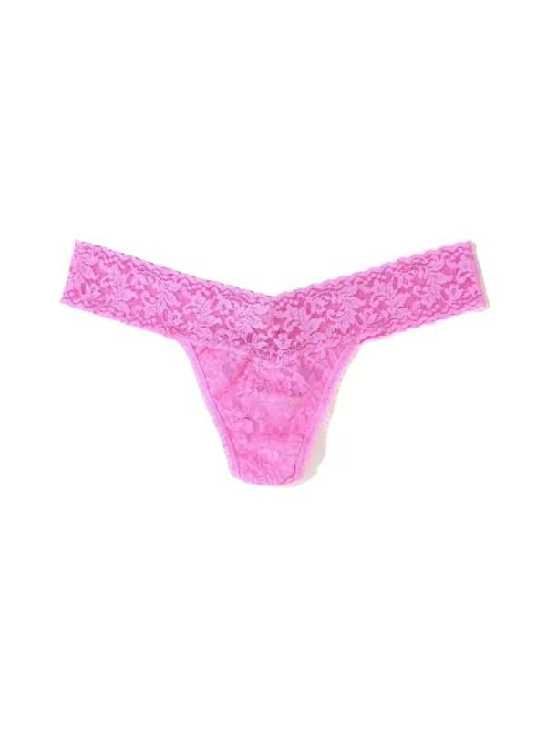 Signature Lace Low Rise Thong Drifting Horizon Pink sold by Hanky Panky