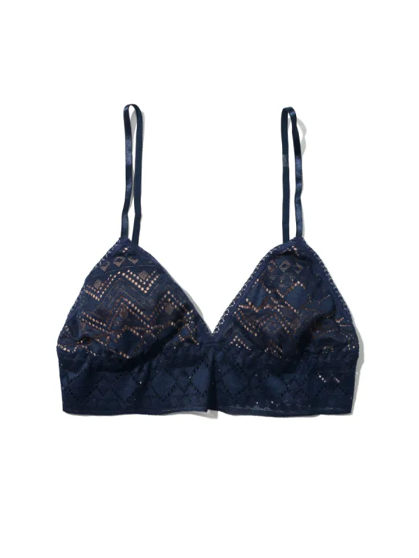 Gem Lace Padded Triangle Bralette Hummingbird Blue Sale sold by Hanky Panky