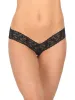 &oh™ Signature Lace Crotchless Thong Black sold by Hanky Panky