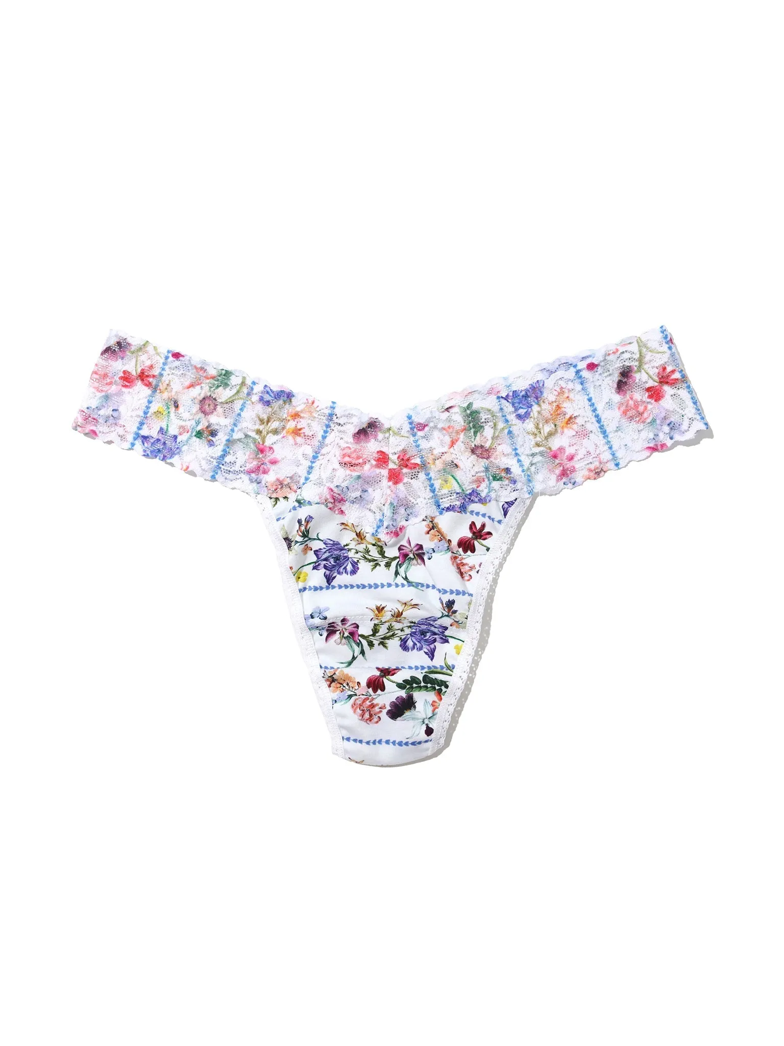 Supima® Cotton Printed Low Rise Thong Flower Crown Sale sold by Hanky Panky