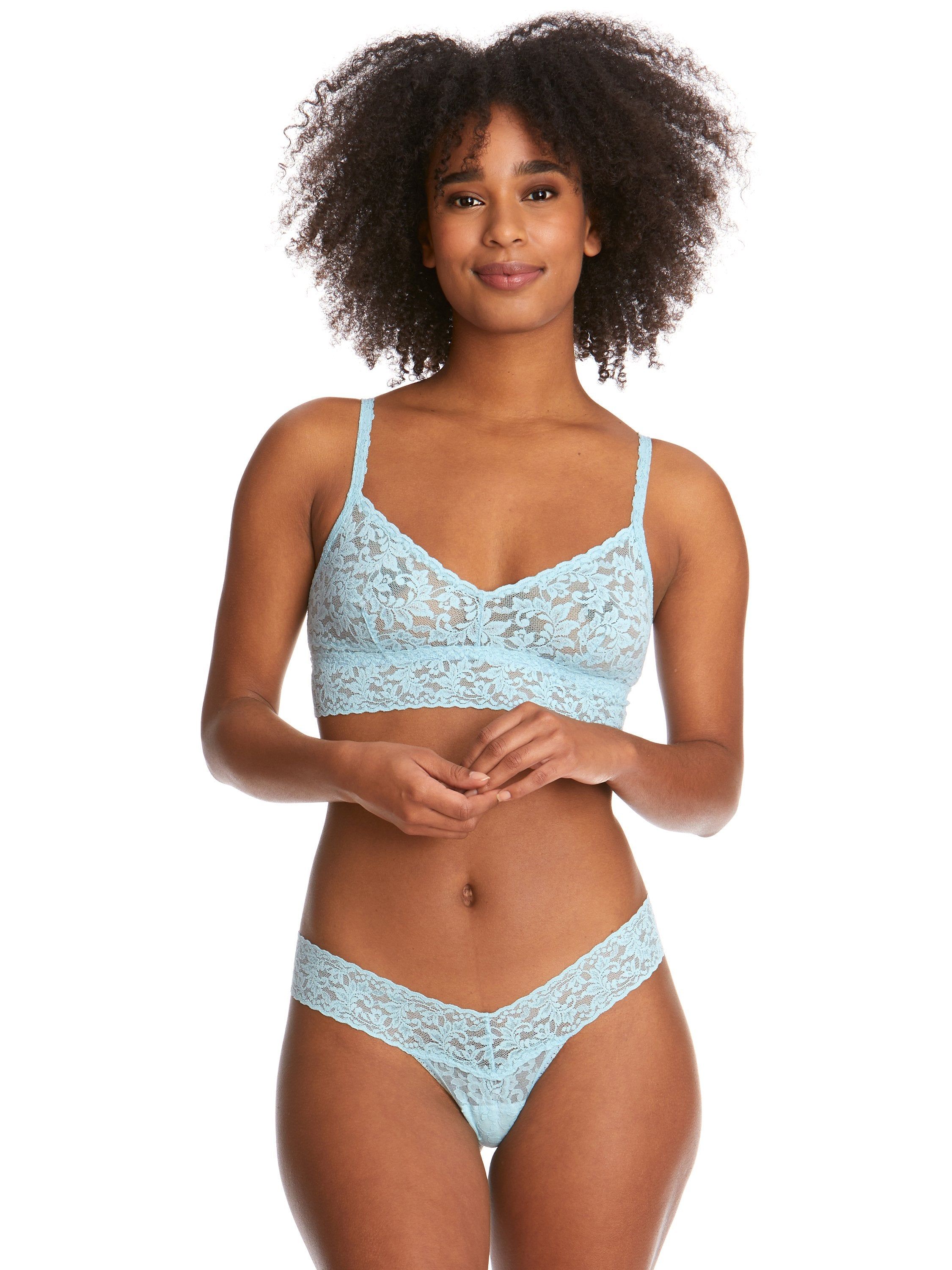 Signature Lace Low Rise Thong Raincloud Blue sold by Hanky Panky product image thumbnail 2