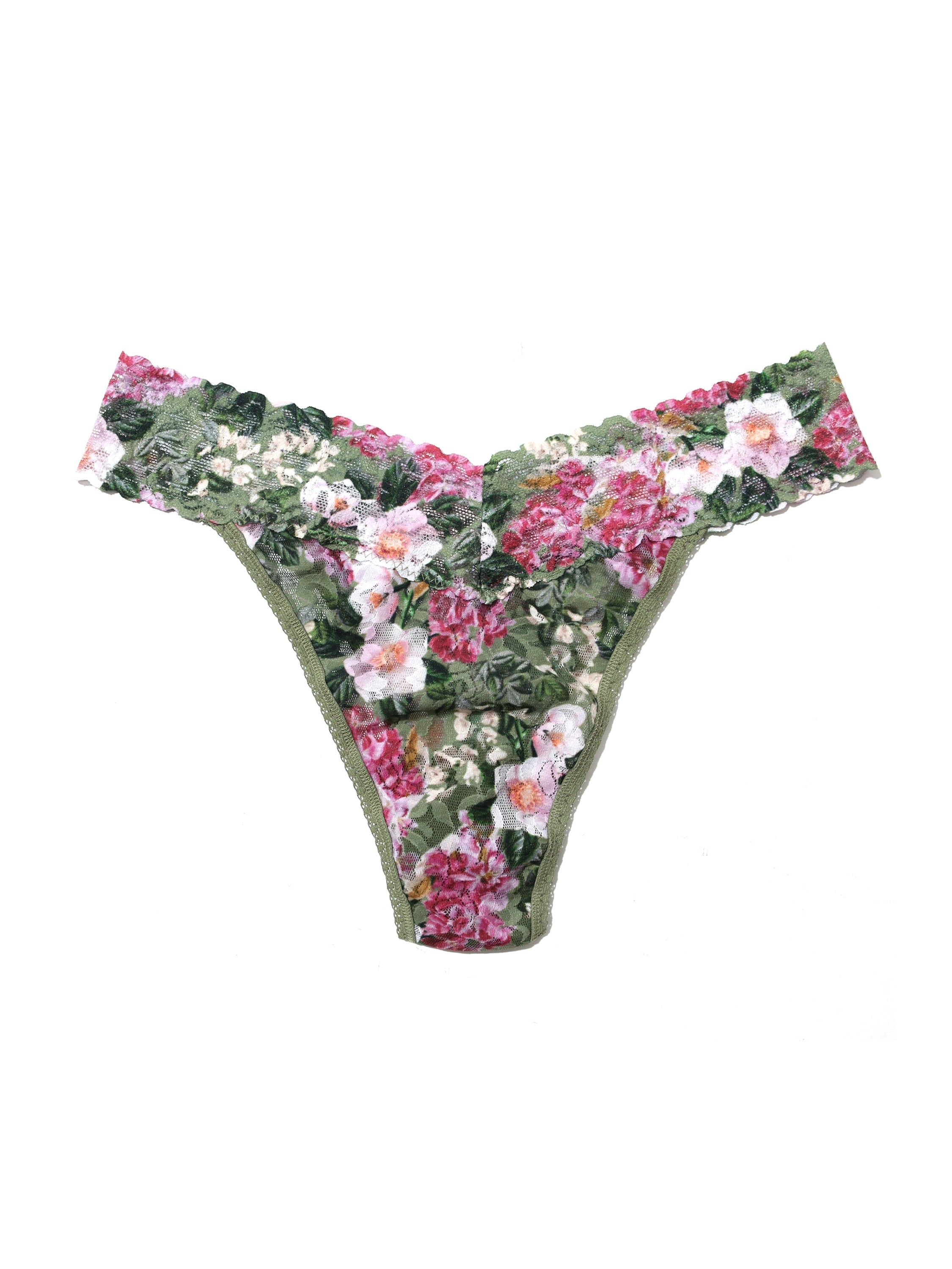 Printed Signature Lace Original Rise Thong Florist Sale sold by Hanky Panky