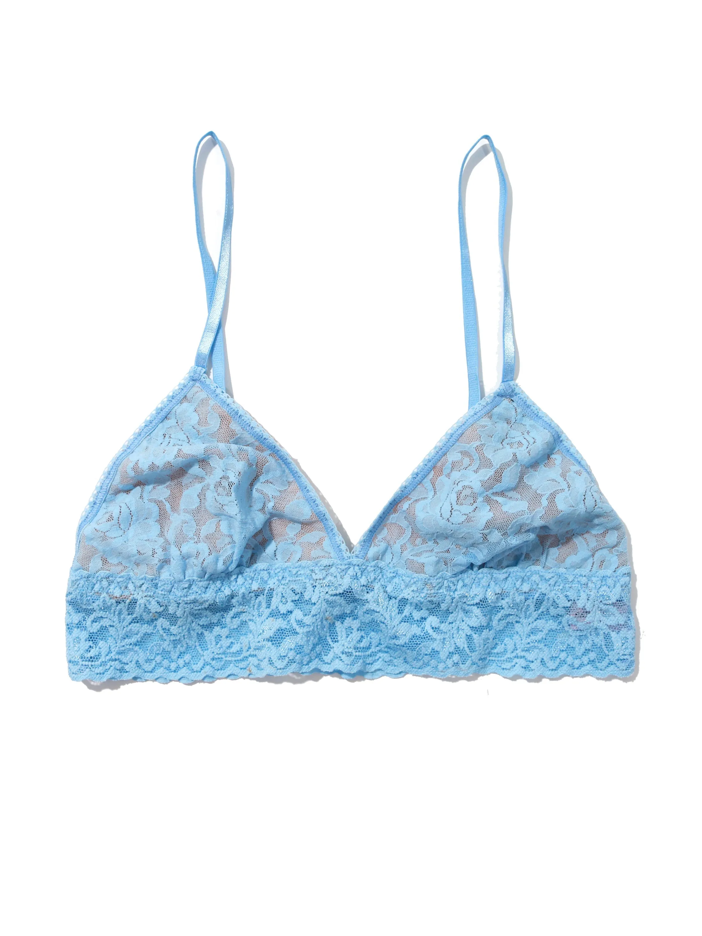 Signature Lace Padded Triangle Bralette Partly Cloudy Blue sold by Hanky Panky