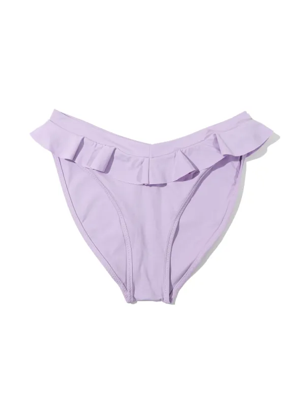Ruffle V-Front Bikini Bottom Moon Crystal Sale made by Hanky Panky