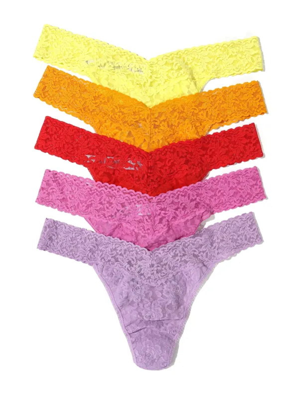 5 Pack Plus Size Signature Lace Thongs Sale sold by Hanky Panky