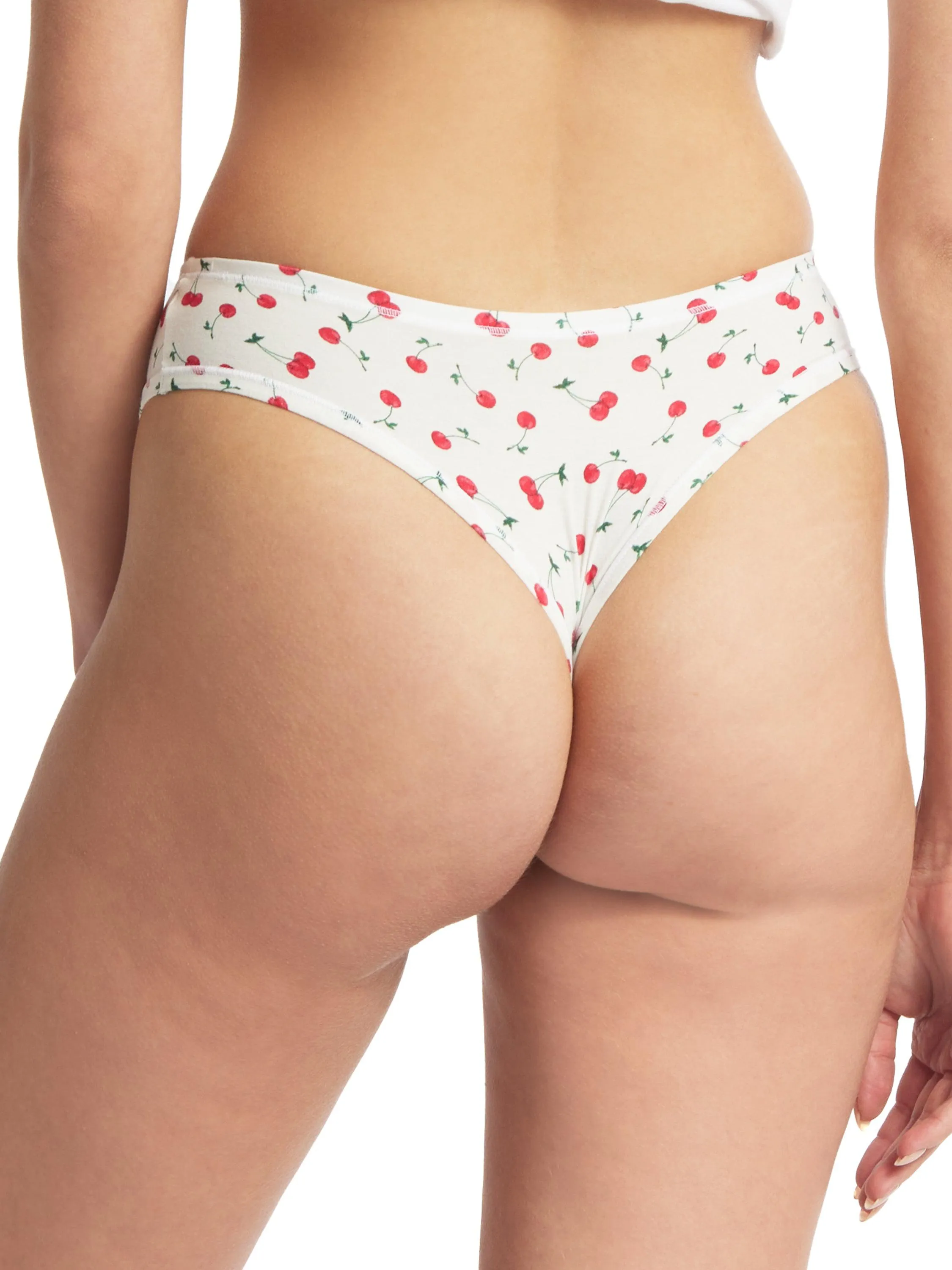 Printed PlayStretch™ Natural Rise Thong Cherry On Top sold by Hanky Panky product image thumbnail 3