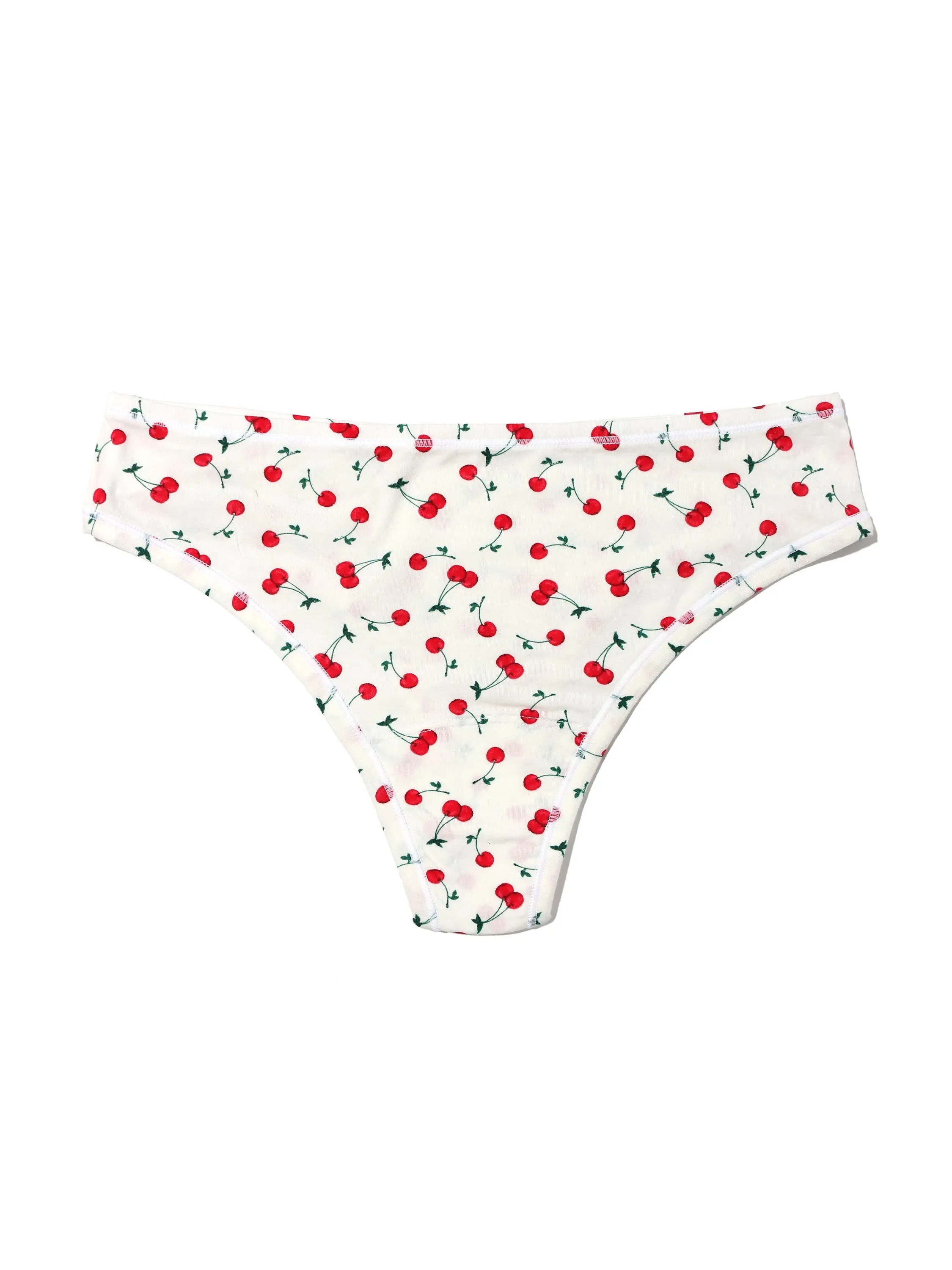 Printed PlayStretch™ Natural Rise Thong Cherry On Top sold by Hanky Panky